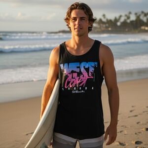 West Coast Canada Graphic Tank Top - Black and Pink